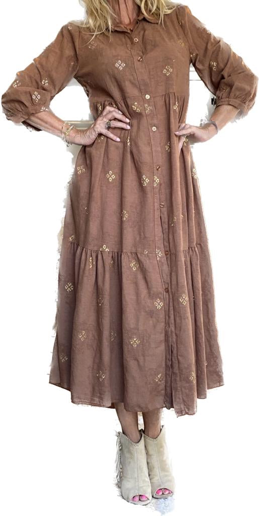 Bohemian doorknoop jurk