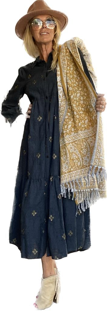 Bohemian doorknoop jurk